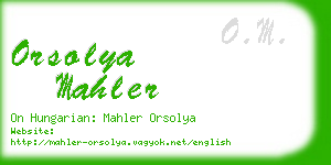 orsolya mahler business card